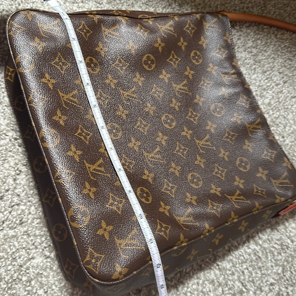 Louis Vuitton Monogram Canvas Looping GM Shoulder Bag Purse Brown Number Leather - Picture 16 of 16